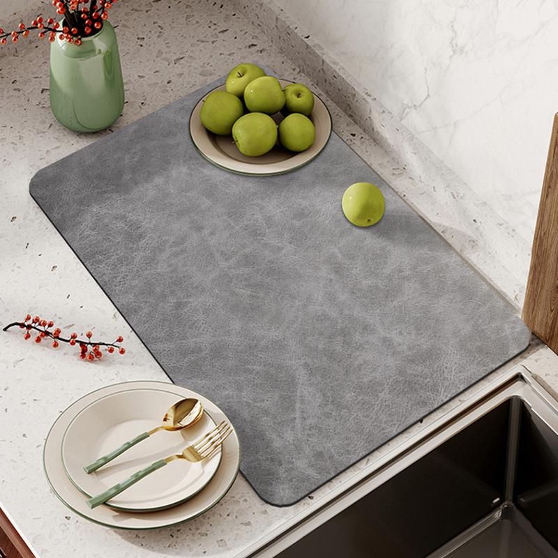 Coffee Machine Absorbent Mat Bowl Dish Drying Mat Non-slip Bar Drain Mat Kitchen Countertop Mat Table Washer Mat
