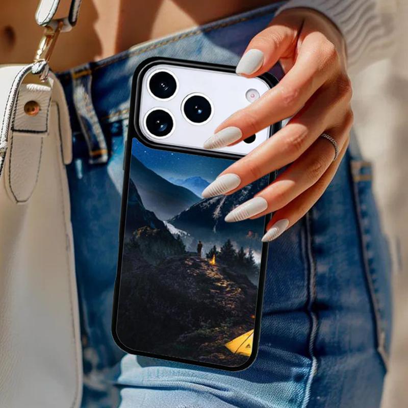 Natur Camping Kunst Handyhülle Für iPhone 17 Air 14 15 13 12 Max Hülle Für Apple 16e 11 Pro Max Plus Coque