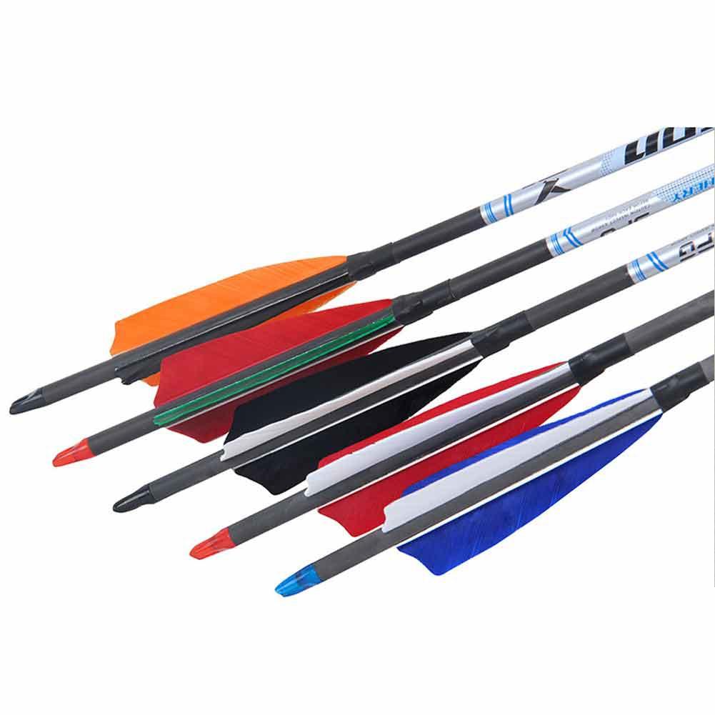 Buy Feather Fletches, 12Pcs Feather Arrow Fletches, for Bamboo Arrow Wood Arrows with Natural