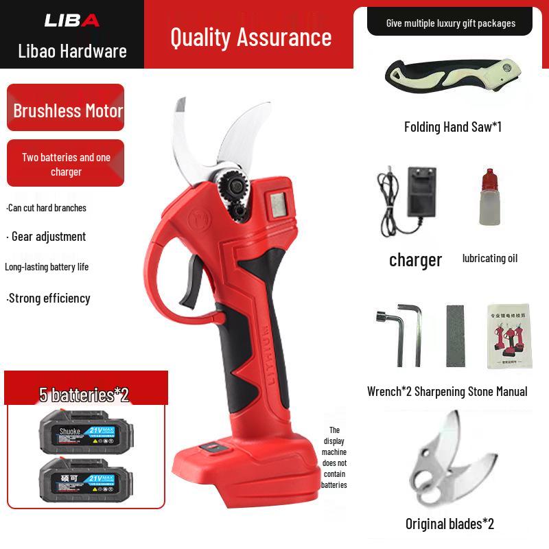 Cordless Electric Pruning Shears with Lithium Battery for Outdoor Garden and Fruit Tree Branches