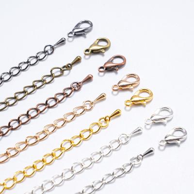 Water Drop End Beads Extension Chain Lobster Clasps Connector for DIY Jewelry Making Bracelet Necklace Findings