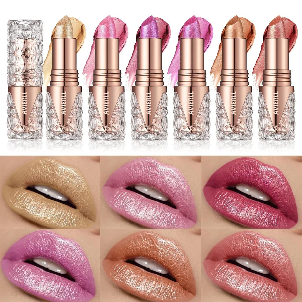 Perleťová rtěnka s jemným třpytem, hydratační hedvábná mořská panna, růžová, dlouhotrvající voděodolný lesk na rty, make-up na rty
