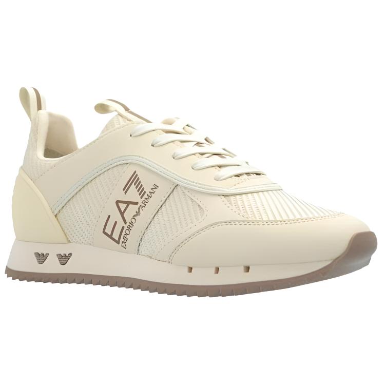 Emporio Armani EA7 Round Toe Flat Low Top Casual Shoes Unisex Sneaker White X8X185XR175U006