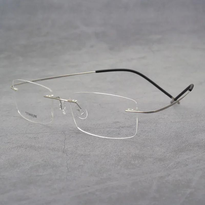 

2024 Business Frameless Glasses Reading Glasses Cut Edge Women Men Titanium Presbyopic Eyeglasses High-definition Eyewear 4.0 срібний