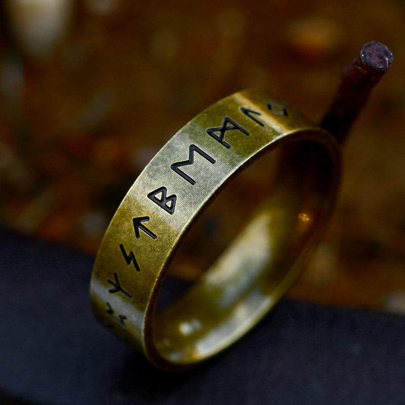Steel Warrior Japanese Korean Fashion Simple Viking Amulet Ring Men Titanium Steel Band
