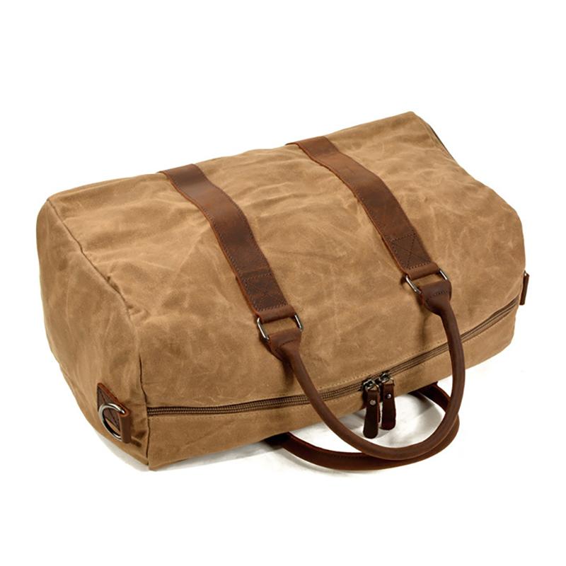 Europe and the United States Large-capacity Tooling Travel Bag Stylish Waxed Canvas Camping Duffel Dry and Wet Separation Exercise Fitness Handbag