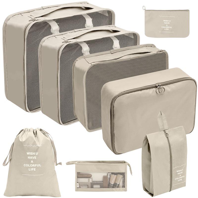 Travel Storage Set: Foldable Toiletry, Makeup, Clothes, Shoes, Digital Accessories, and Drawstring Luggage Bags.