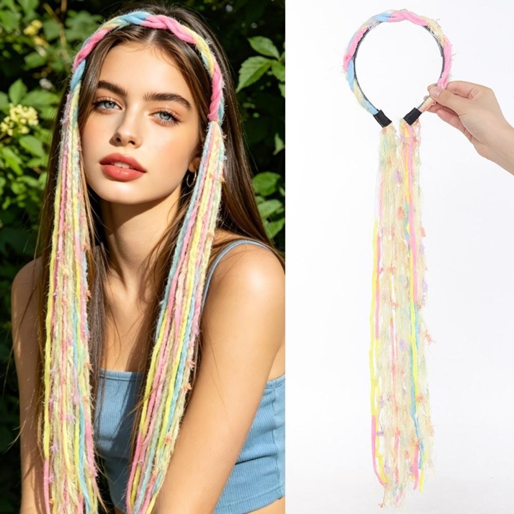 with Pendant Vintage Hair Hoop Elegant Headwear Boho Colored Rope Headband Daily Wear
