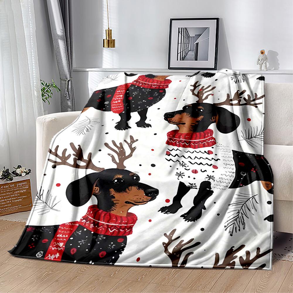 Rottweiler Moonlit Journey Flannel Blanket,Lightweight,Office Blanket,Sofa Blanket,Comfortable Blanket