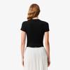 [lacoste] Women's Slim Fit Ribbed Short Sleeve T-shirt TF5538-56G031
