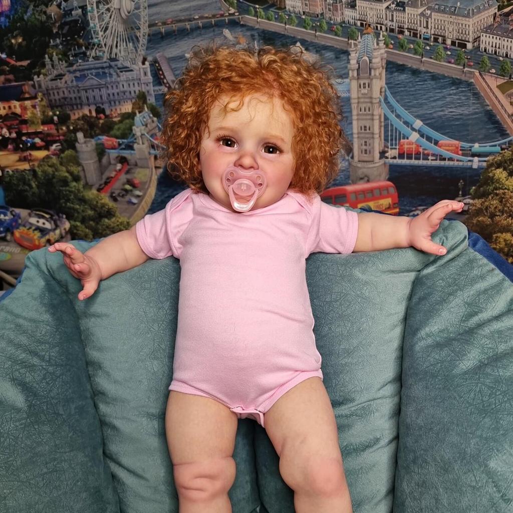 26 Inch Cloth Body Reborn Babies Doll Zoe Personalized Implanted Explosive Curly Hair Simulation Baby Doll Big Size Realistic Baby Dolls Kids Play Toy