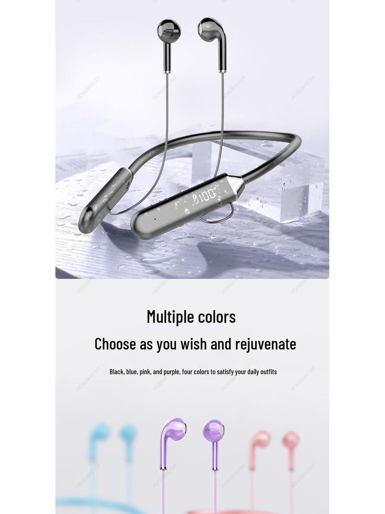 Wireless Sports Neckband Bluetooth Headphones with Long Battery Life, Universal Fit, Non-Slip Design