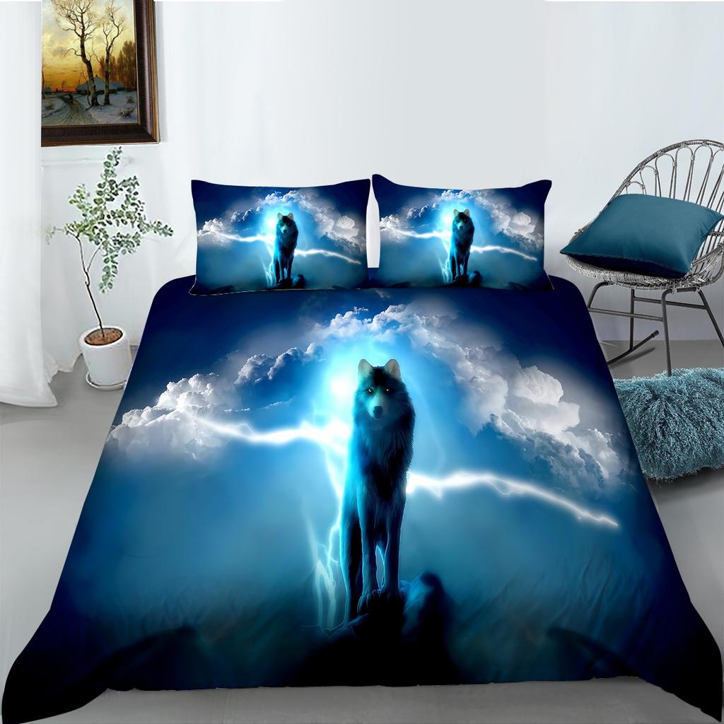 Wolf Series 3D Digital Printing Bedding Two Or Three Piece Polyester Shopify