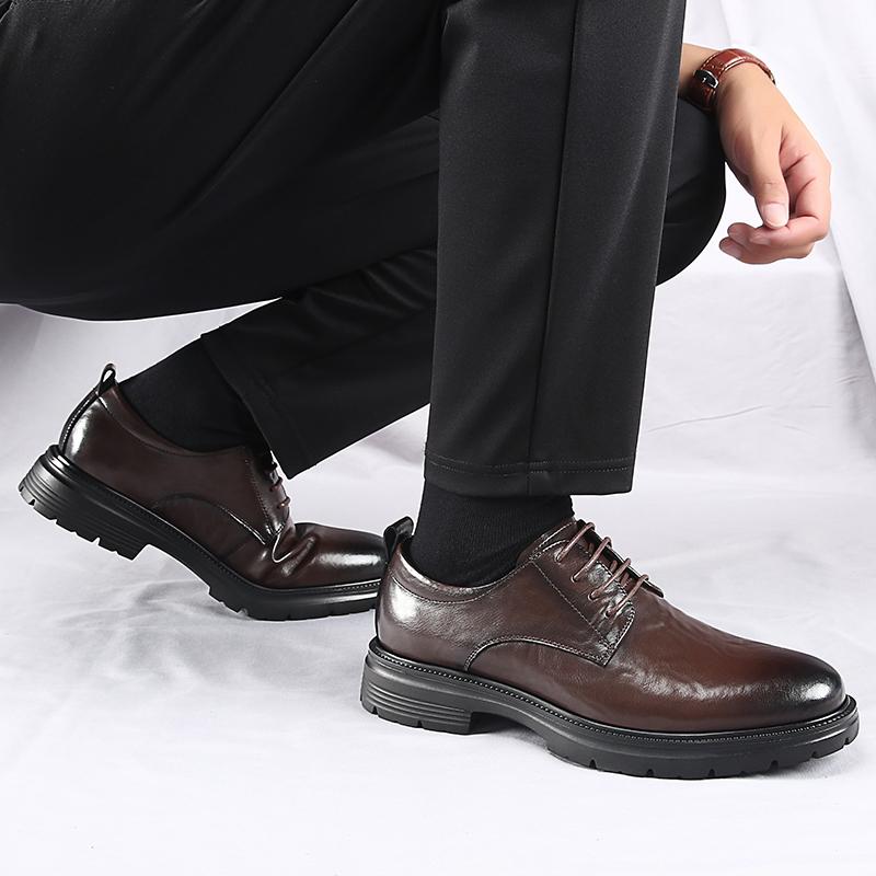 Sapatos de Festa de Casamento para Homens com cadarço Sapatos Sociais Formais para Homens Bico Fino Couro Preto masculinos Casuais de Negócios para Escritório