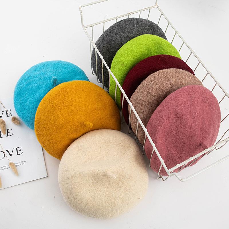 Female Handmade Diy Beret Female Hat Autumn Woolen Painter Hat Warm And Thick Newsboy Hat Outdoor Hiking Hat