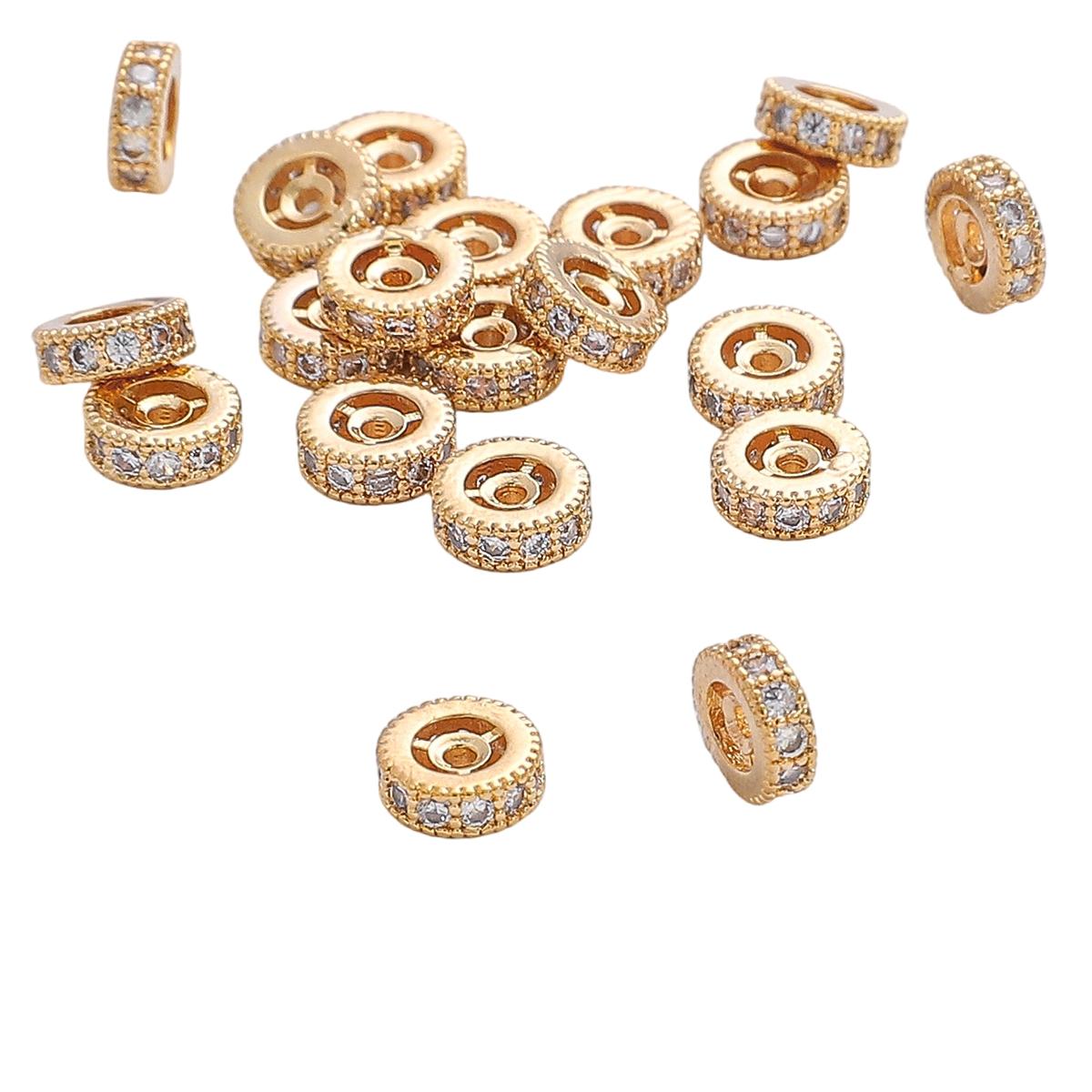 

Подвеска из латуни с колесом и кристаллом циркона для браслета, ожерелья, аксессуары для изготовления ювелирных изделий своими руками 7mm