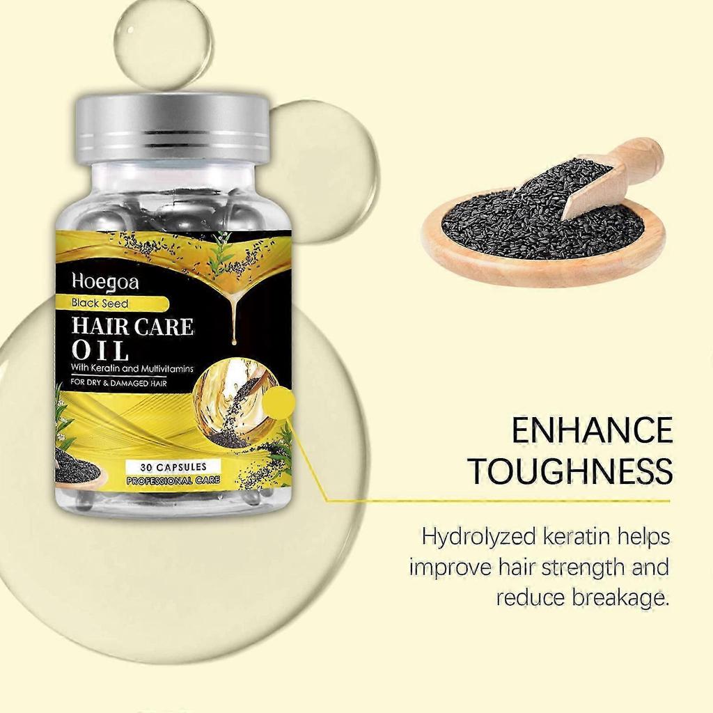 Hoegoa Black Sesame Oil Hair Care Capsules Nourish And Repair Dry Hair And Smooth Hair Care Essential Oil