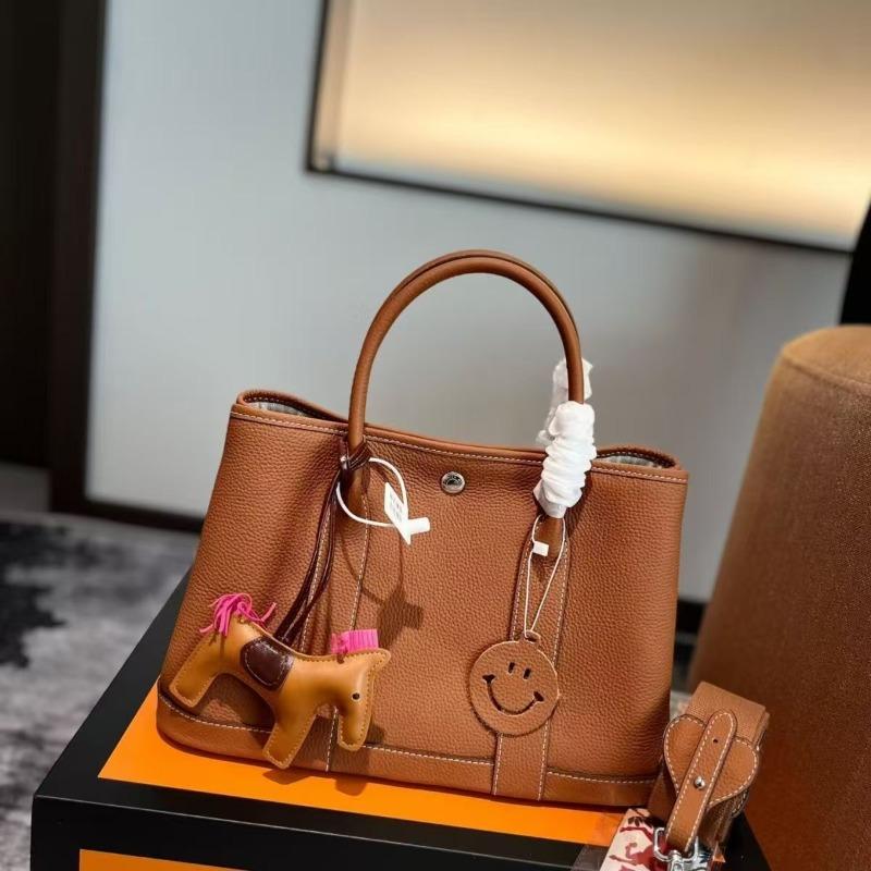 New garden bag leather tote bag cowhide handbag large capacity fashion women's bag trendy garden bag leather