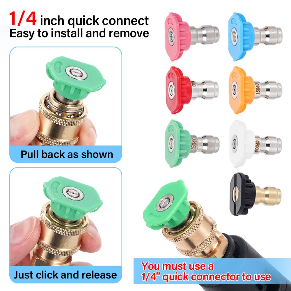Pressure Washer Adaptor 1/4"Quick Release Connect To Water Gun Nozzle Spray Nozzle Quick Connection Cleaning Accessories