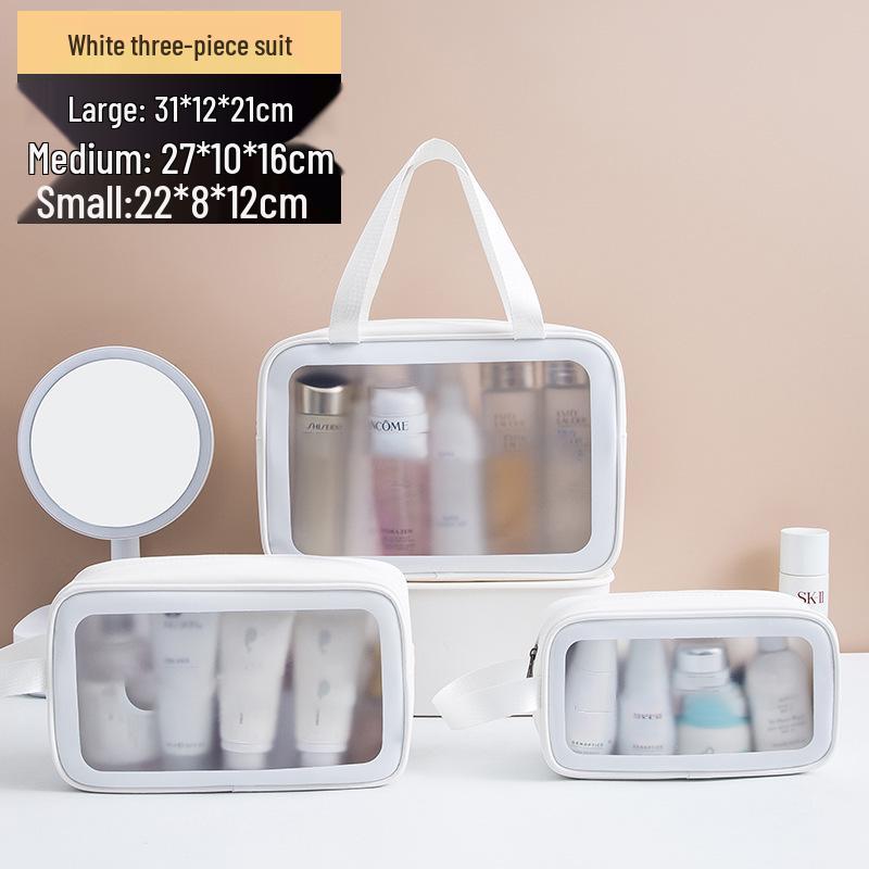 

Прозора дорожня косметичка з ПУ - Водонепроникна, Матова, Портативний органайзер для косметики та туалетного приладдя