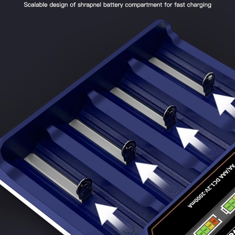 Intelligent 4 Bay Battery Charging For 3.7V 4.2V Cells Featuring Overcharge Protections Reverse Polarity Safety Accent