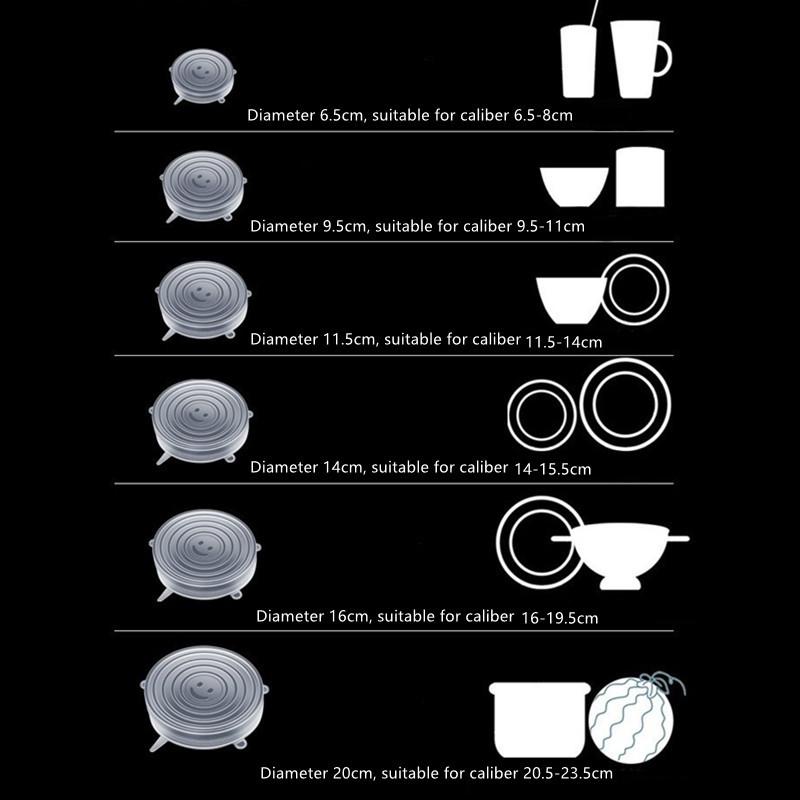 Silicone Cover Stretch Lids Reusable Airtight Food Wrap Covers Keeping Fresh Seal Bowl Stretchy Wrap Cover Kitchen Cookware