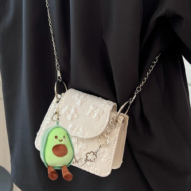 Soft Avocado Keychain Charm Plush Key Chain Soft Polyester Bag Pendant Stylish Accessory for Car Keys and Backpacks