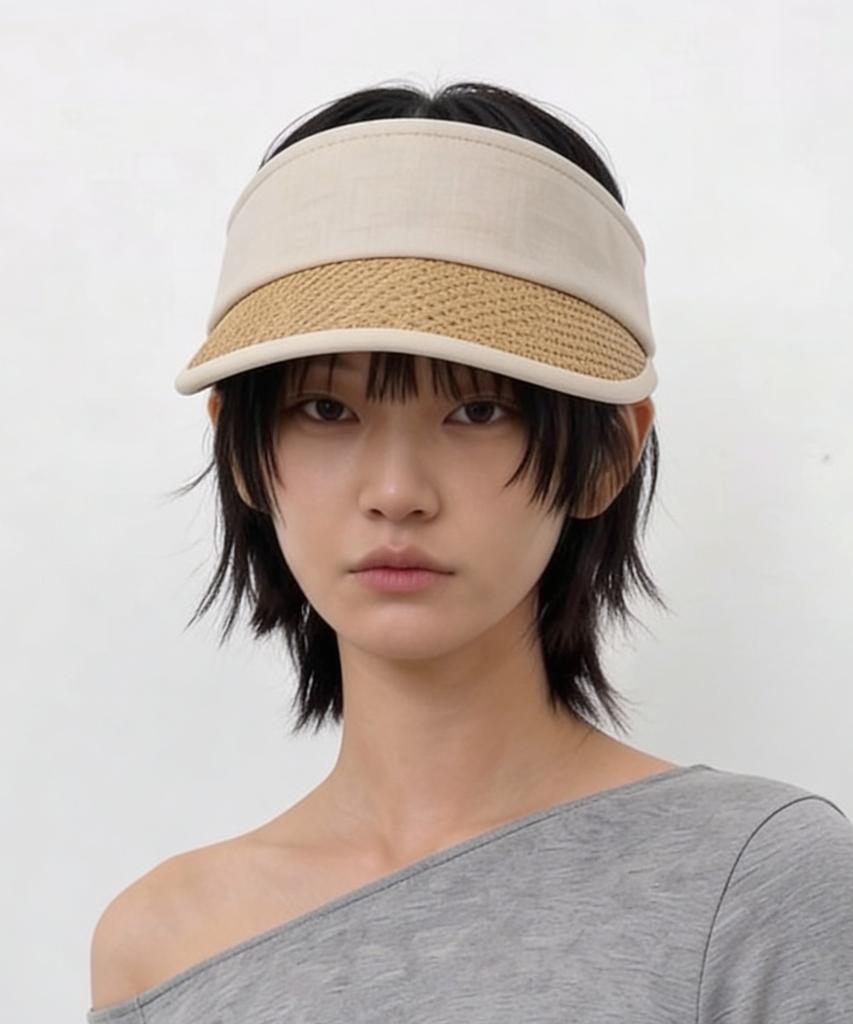 Eondeokeonteulolseutyudio Summer Rattan Sun Visor Sun Visor / Rattan / Oatmeal