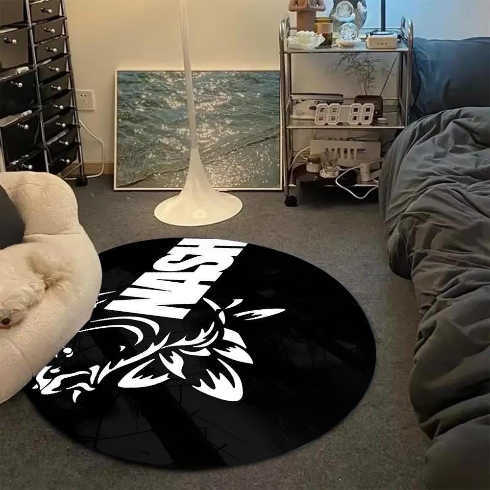 Nash Fishing Logo HD Printed Round Carpet for Living Room Bedroom Kitchene Rugs Mats Flannel Anti-Slip Rug Decoration Gift