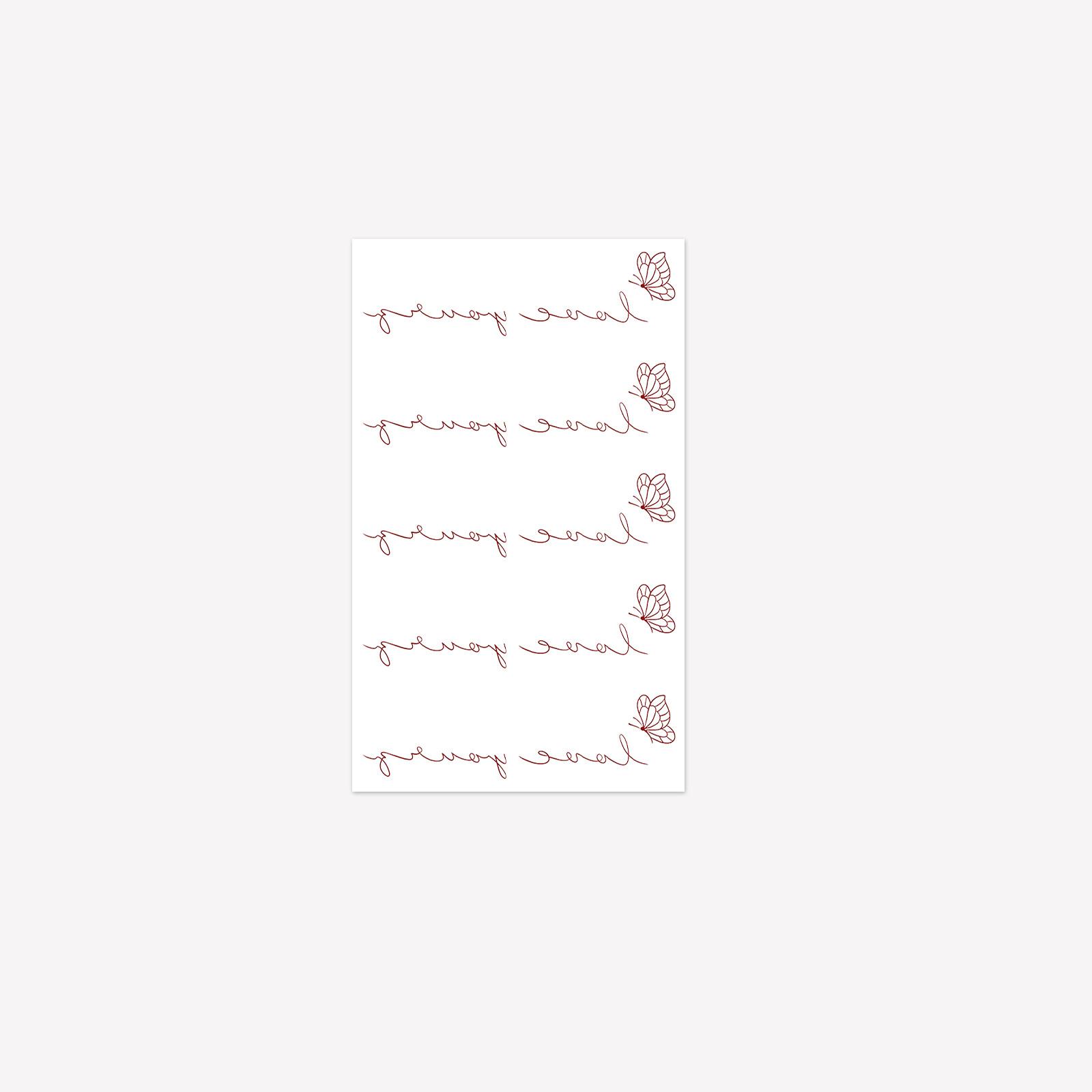 

Butterfly English Flower-Shaped Tattoo Sticker, Waterproof And Long-Lasting, Sexy Shoulder Back Model, Simulated Tattoo Sticker. 6*10