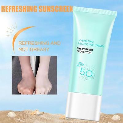 SPF50+ Feuchtigkeitsspendende Sonnencreme Kollagen Sonnenschutz Protetor Whitening Solar UV Strahlung Sonnenschutz Körpercreme Ölkontrolle 60ml