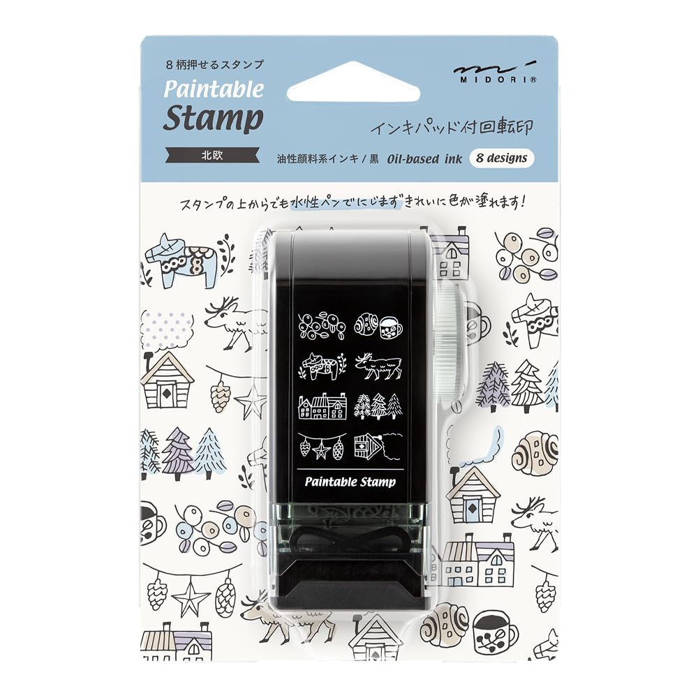 Midori Stamp Rotary Stamp Dial Nordic Pattern 35585006