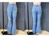 Damen Vielseitige Hell-/Dunkelblaue Schlagjeans mit Modischer Herz-Verzierung und Ripped-Design - Kollektion 2025