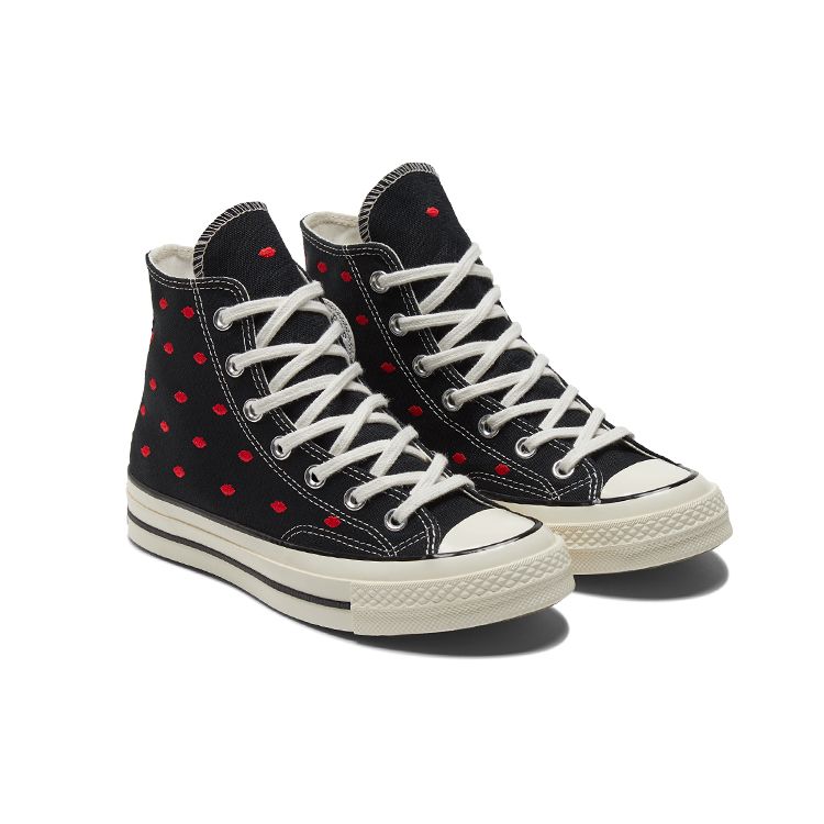 Converse Chuck 70 Embroidered Lips High Love Me - Black Unisex Sneakers University-Red Egret A01600C