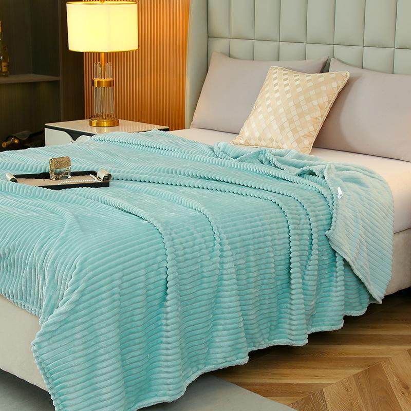 Solid color Fleece Magic Fleece Drawn Blanket Office Nap Blanket Spring and Autumn Air Conditioning Blanket