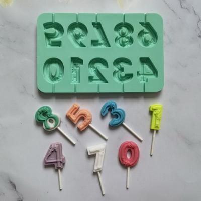 Pratik Yüksek Sıcaklığa Dayanıklı DIY Lolipop Esnek Sayısal Şekilli Modelleme Çikolata şekerleme kalıbı Ev Pişirme için Kalıp