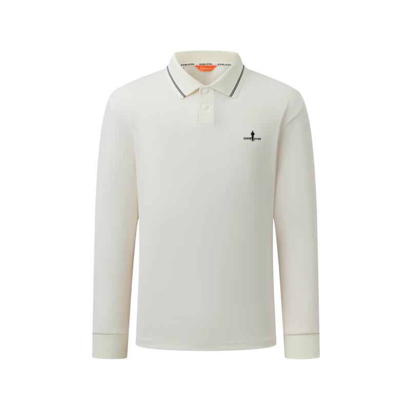 Biyinlefen Men's Plaid Texture Long Sleeve Polo Shirt