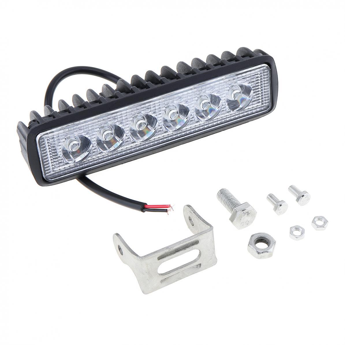 

6LED 18W 12V Car Work Light DRL High Bright Spotlight Waterproof Offroad Automobile Truck Night Driving Headlights Fog Lamp Black 1Set
