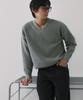 NODU V-Neck Waffle Essential Knit [Gray]