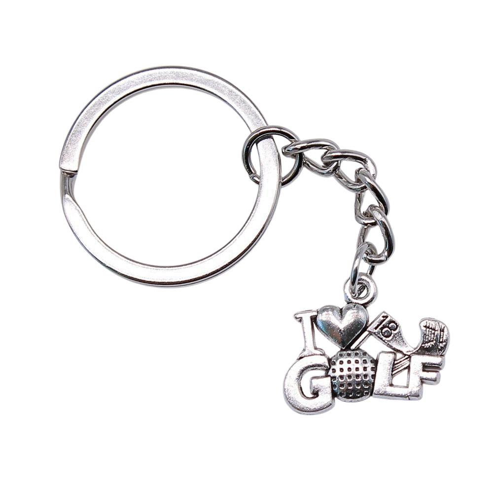 

I Love Golf Charm Letter Keychain Heart Pendants Sport Key Ring 28mm A17-1pcs-22x18mm