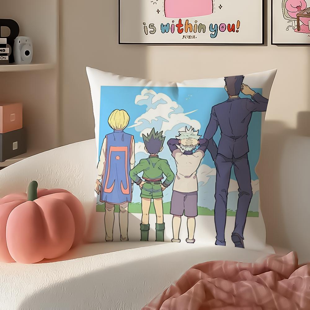 Thrilling Anime HHunter x Hunter Cushion Cover Pillowcase Short Plush Invisible zipper Room Sofa Cushion Cover