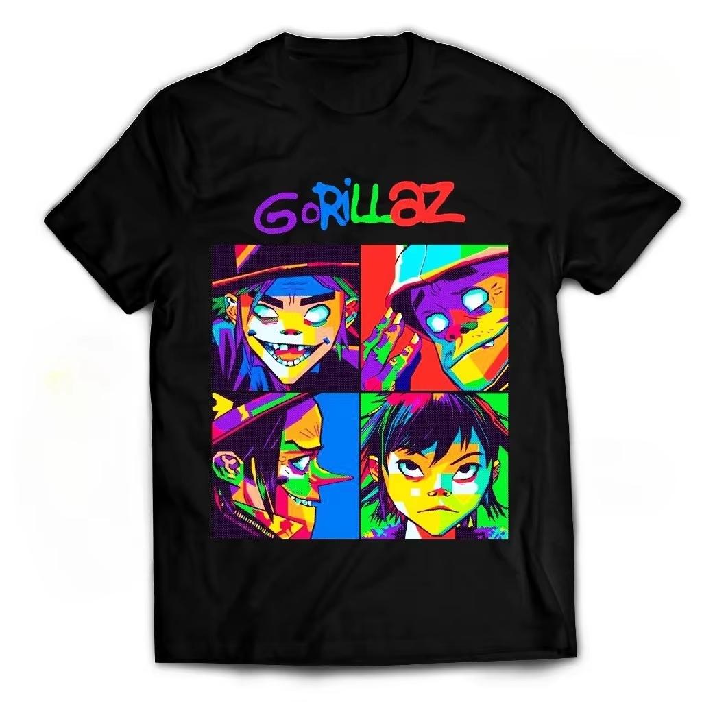 Gorillaz 2D Murdoc Niccals Noodle Russel Hobbs Graphic Unisex Shirt 2026 New Unisex Fashion Y2k 100Cotton Short Sleeve Tshirt