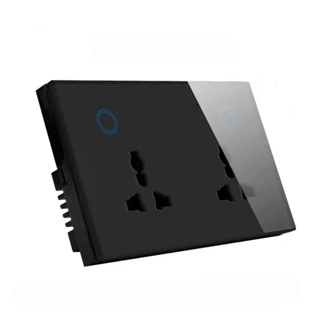 Smart Wall Socket Tempered Glass USB Type-c Fast 20W Smart Switch Socket Household Universal Power Socket