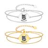 Pulsera de Identificación Grabada con Nombre, Foto y Fecha para Mujer, Pulseras de Cadena de Eslabones Personalizadas de Acero Inoxidable, Joyería de Regalo para el Día de San Valentín