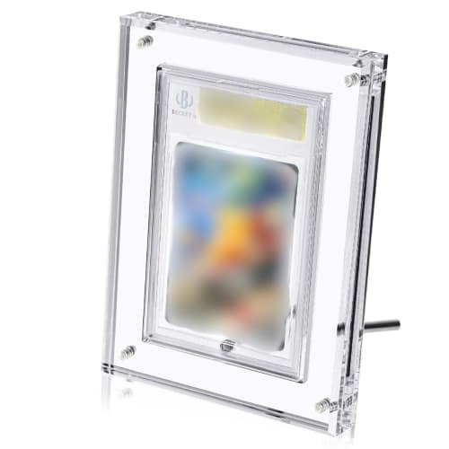 [99.8% UV Protection] Acrylic Honpo BGS Screw-Down UV Protection Magnetic Loader Display Case with Stand, Compatible with BGS, for Appraisal, Display,