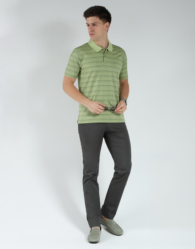 Luxuria Men's Striped Collar Neck T-Shirt