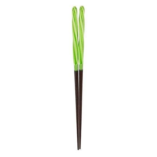 Aoba Chopsticks Natural Wood Amadama Twisted Light Green 23cm