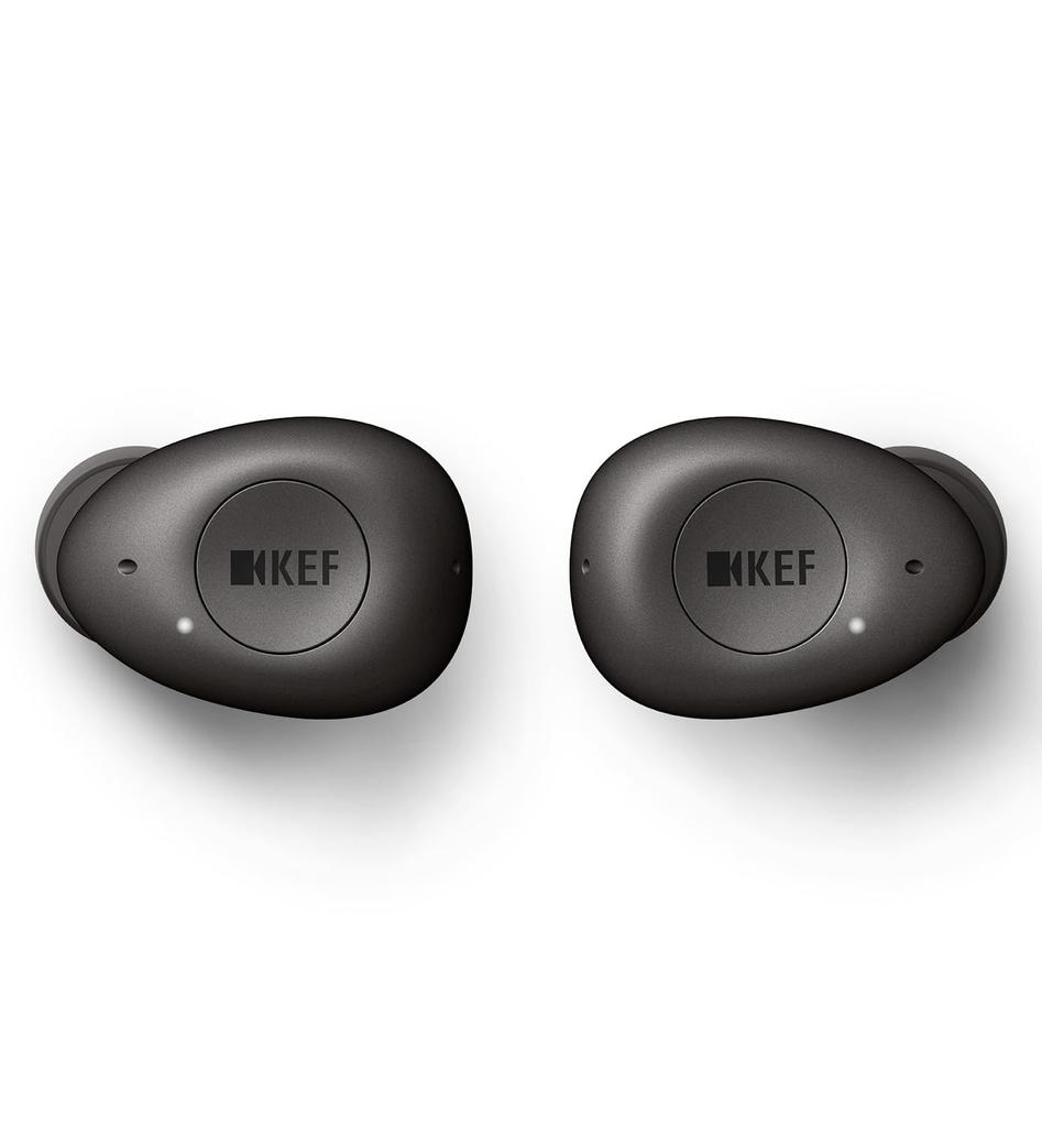 Fones de ouvido sem fio KEF Mu3 bluetooth 5.0 com cancelamento de ruído tipo intra-auricular à prova de respingos de longo prazo IPX5 cinza