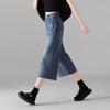 SOFSIL Women's Relaxed Fit Cotton Cropped Wide-Leg Jeans