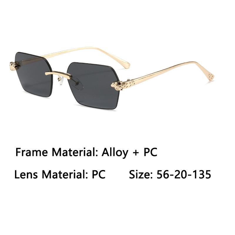 Xiaomi Women Rimless Square Sunglasses UV400 Gold Alloy Temples Multi Color Fashion Daily Shades